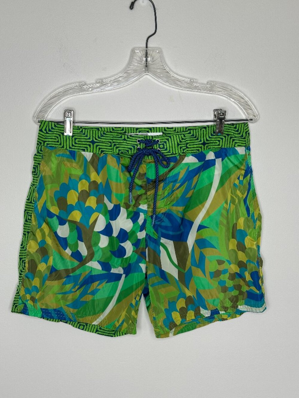 Mr. Turk Men's Colorful Swim Briefs Green and Blue Size 30